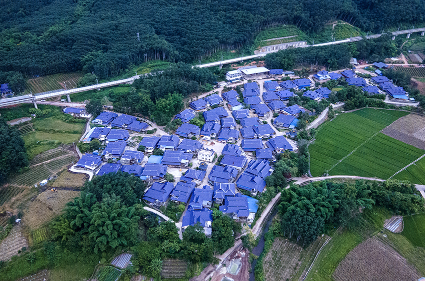 磨憨鎮(zhèn)曼莊村大龍哈小組現(xiàn)代化邊境幸福村新貌。人民網(wǎng)記者 符皓攝
