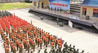 湖南懷化舉行民兵應(yīng)急營點驗大會